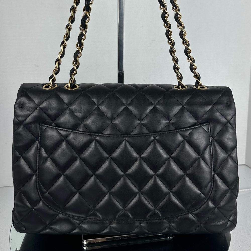 CHANEL CC JUMBO LAMBSKIN LEATHER FLAP BAG GHW - Picture 3 of 10